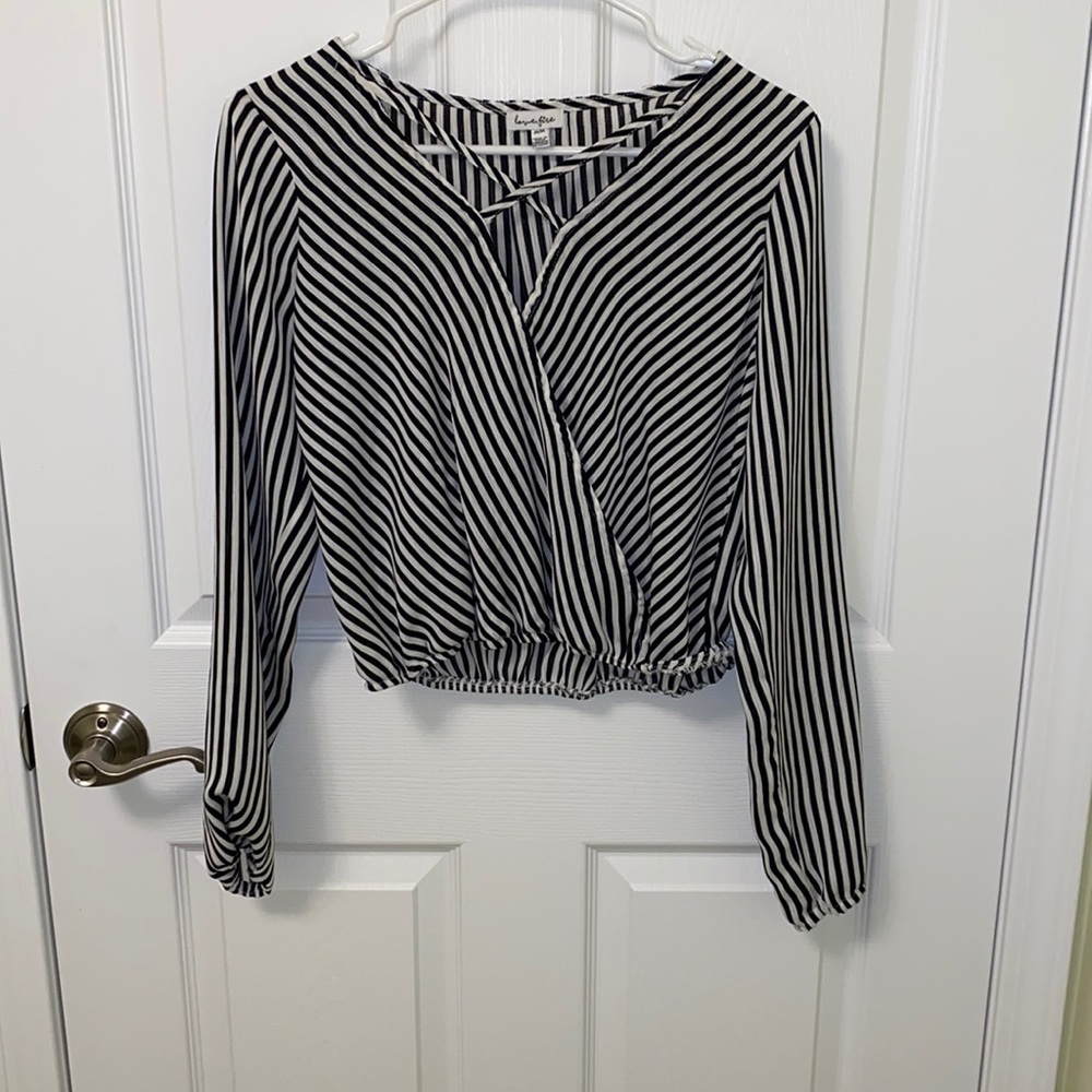 Striped Cinch Waist Crop Top